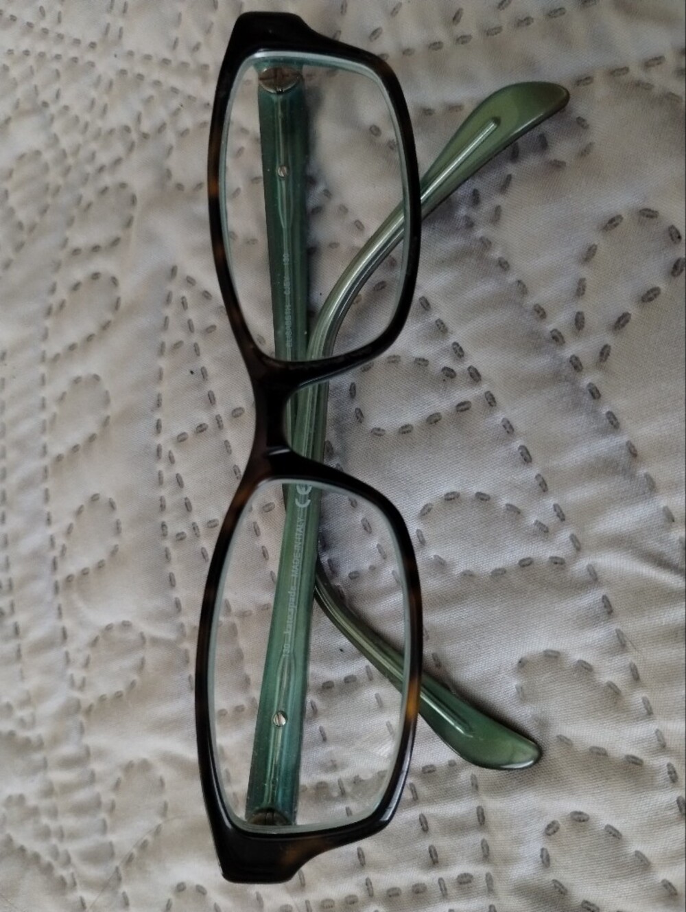 Kate Spade Rectangular Eyeglasses (Frames Only) Brown Front with Green Temples